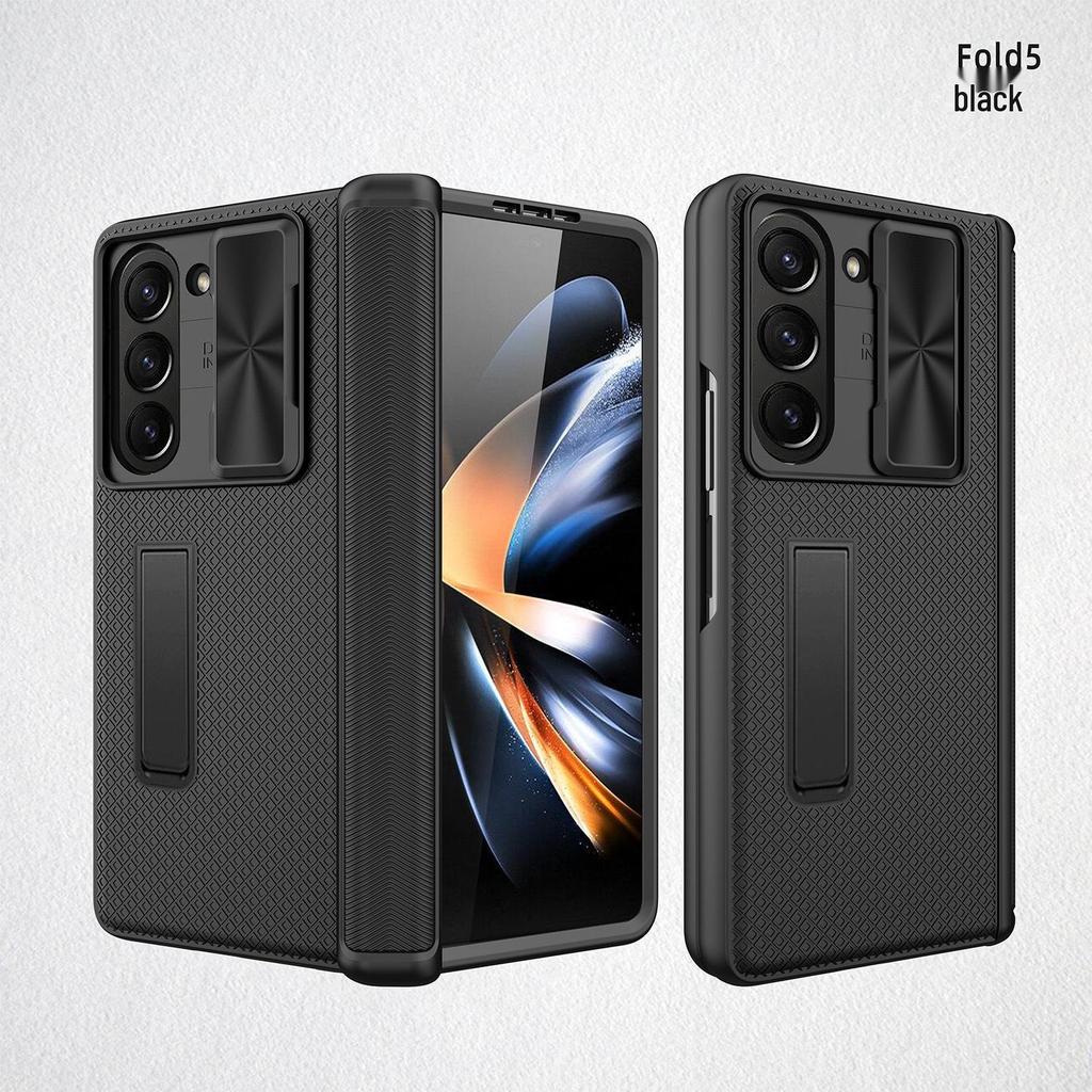 Plaid Leather Phone Case with Invisible Stand for Samsung Z Fold5
