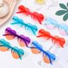 New Heart Sunglasses For Women Rimless Sunglasses Heart Shaped Glasses Trendy Transparent Candy Color Eyewear Party Favor Decor