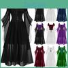 Stunning Vintage Inspired Witch Maxi Dress With Flared Sleeves Available In Ten Colors