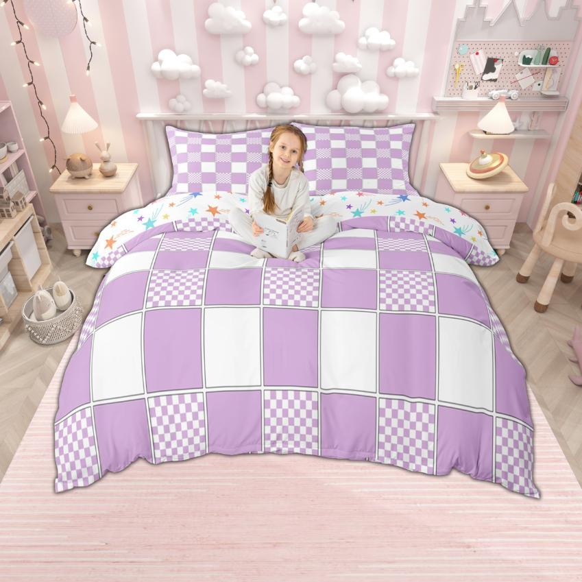 Homewish Geometric Checkered Duvet Cover Set, Reversible Quilt Cover Set, Grid Buffalo Plaid Bedding Set