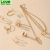 Fake Piercing Ear Cuff Clip On Earrings Tassel Leaf Jewelry Sets Cool Aesthetic Accessories Gifts For Women Statement Earrings