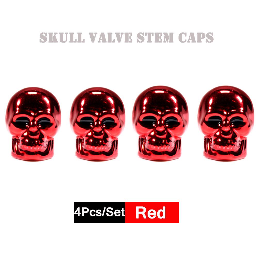 DSYCAR 4Pcs/Set Valve Caps for Tires Skull Style Universal Stem Valve Caps Attractive Dustproof Car Accessories Stem Caps1