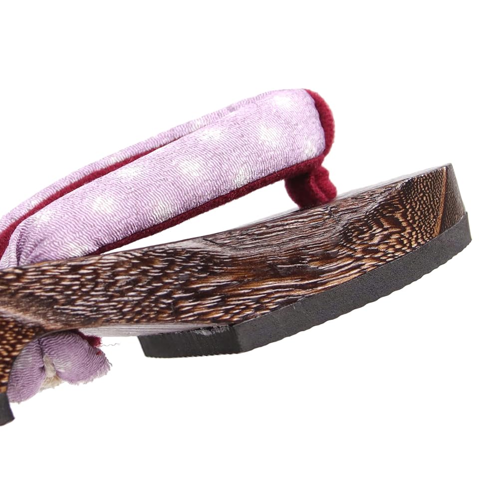 Geta Burnt Girls [KYOETSU] Clogs, Dull, Paulownia, (4 Lilac, Measurement_18_point_0_centimeters)