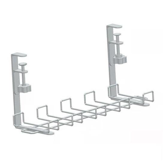 Under-Desk Cable Organizer Efficient Cable Management with Bracket And Hooks Drill-Free Clip-On Installation Home Desktop Accessory