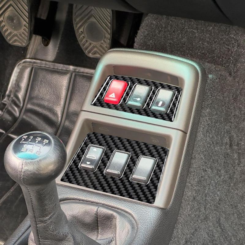 2 Pièces Pour 1989-1997 Porsche 911 Autocollants Fibre de Carbone Bouton de Levier de Vitesse de Voiture Cache Garniture Cadre Accessoires Intérieurs