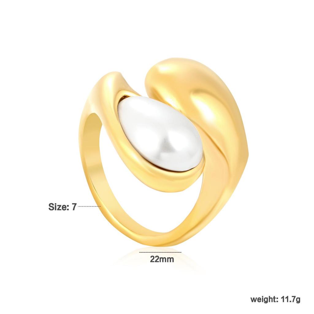 Stainless Steel Open Ring with Diamond Design - Women's European and American Fashion Jewelry
