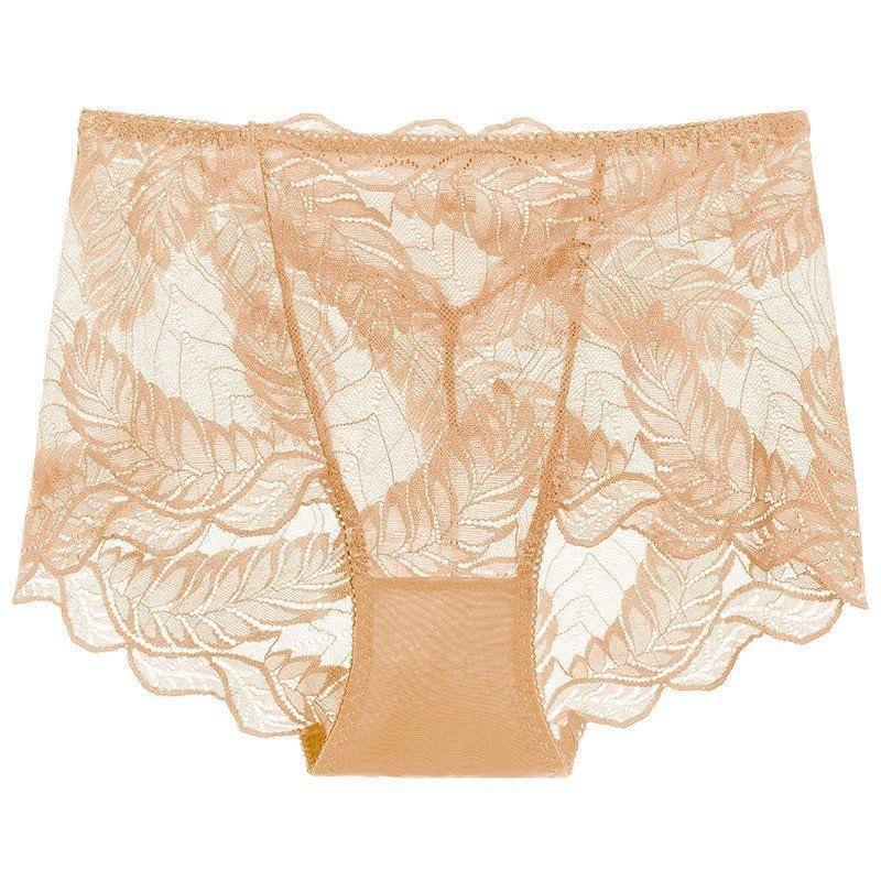 Plus Large Size Women Lace Sexy Hollow High Waist Belly Cotton File No Mark Briefs