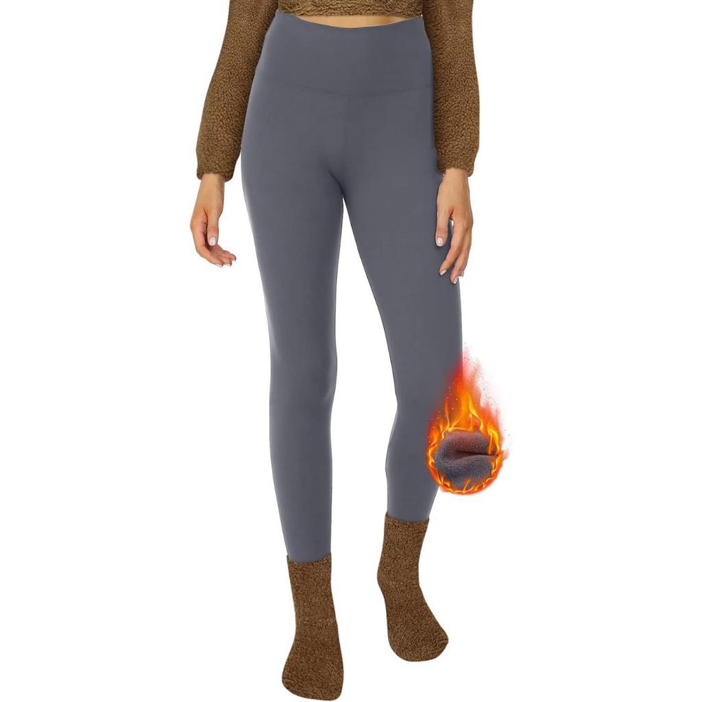 Women's High Waist Leggings Slim Fit Thermal Fleece Lined Yoga Pants For Winter Sports Workout
