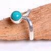 Türkiser handgefertigter Ring aus 925er Silber, Geschenk für Sie, zierlicher minimalistischer Edelsteinring für Frauen, Muttertagsgeschenk