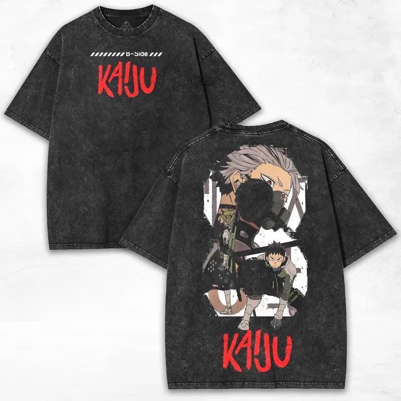 Kaiju No. 8 Kafka Hibino T-shirt Men Clothing Manga Graphic Short Sleeve Tees Harajuku Vintage Washed Oversized Cotton T Shirt S