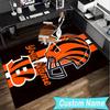 Custom Name Rug Cincinnati-Bengals Helmet Area Rug Suitable for Indoor And Outdoor,Carpets for Homes, Offices,Living Rooms,Home Decor,Christmas Gift