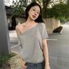 T-shirts Women Solid Simple Summer Casual Short Sleeve All-match Young Girls Streetwear Y2k Top Aesthetic Clothes Ins