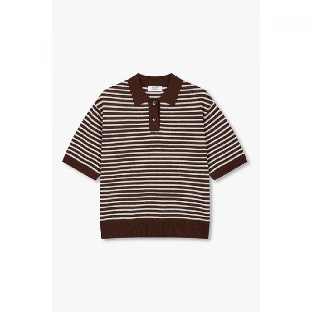 Studio Tomboy Striped Collar Pullover  9176352971 
