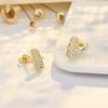 Hot-selling Style Hamsa Palm Earrings Fashionable Temperament Versatile Copper Gold-plated Zircon Earrings