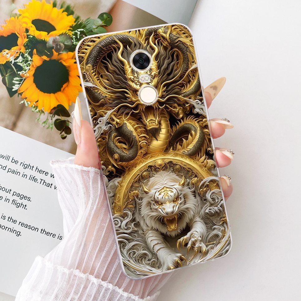 For Xiaomi Redmi 5 Plus 5Plus Redmi5 Phone Case Chinese Dragon Cute Cat Cartoon Pattern Casing Soft Clear Silicone Back Cover