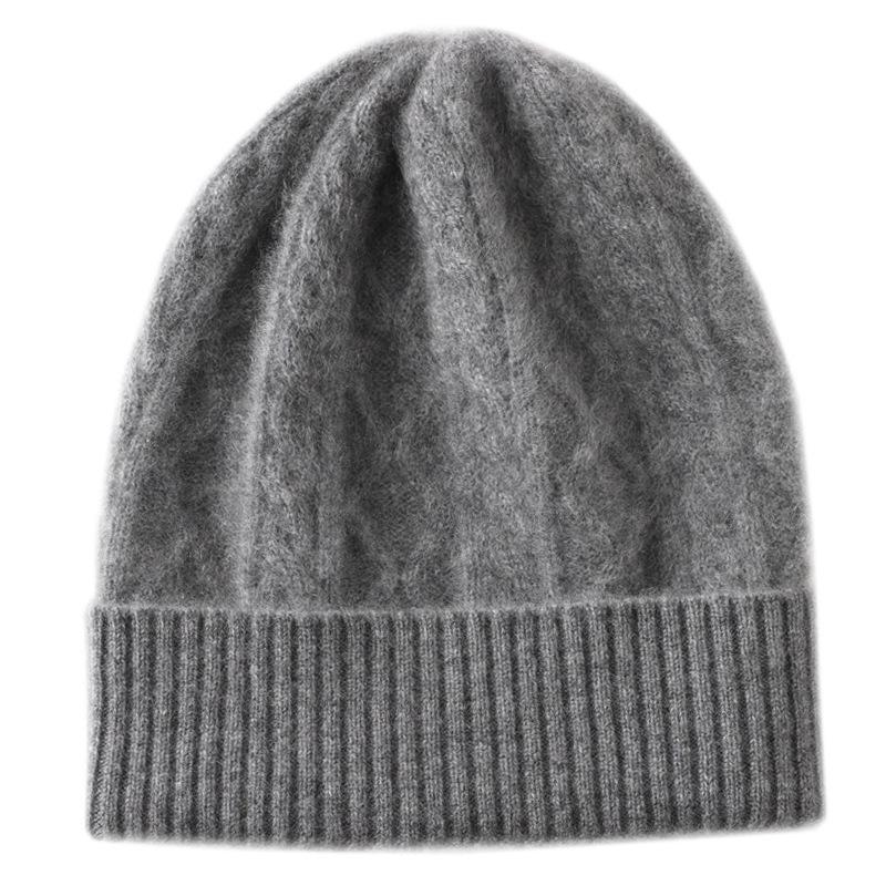Women's Versatile Diamond Pattern Cashmere Knit Hat - Warm, Fashionable Winter Accessory