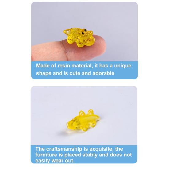 24Pcs Luminous Ornament, Mini Crocodile Shape Soft Jelly Texture Resin Figure, DIY Accessories Night Glow Toy, Random Color