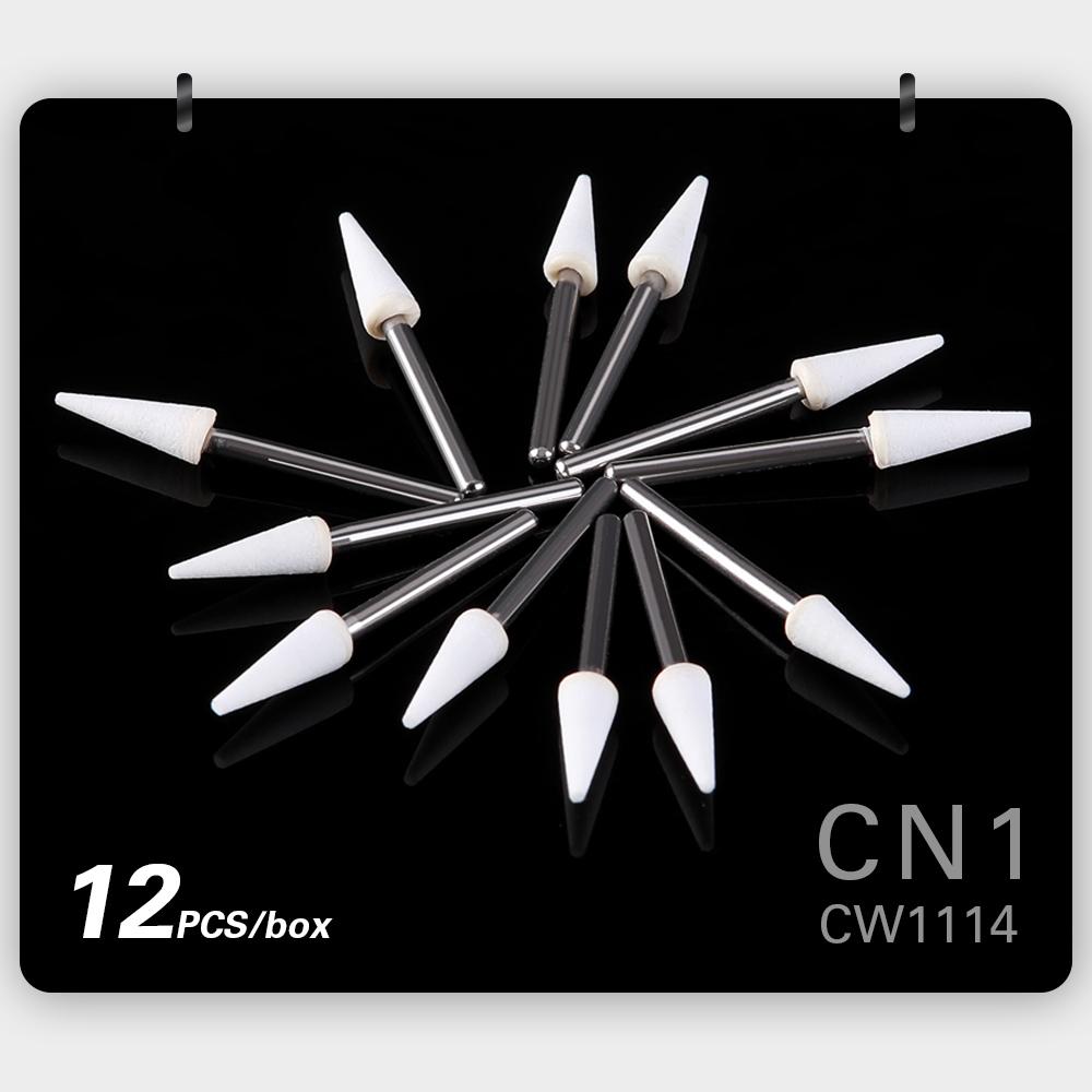 

1 коробка боров для полировки белого камня для отделки фарфоровой эмали и композитной смолы, форма пламени/конуса/круглая CN1 белый