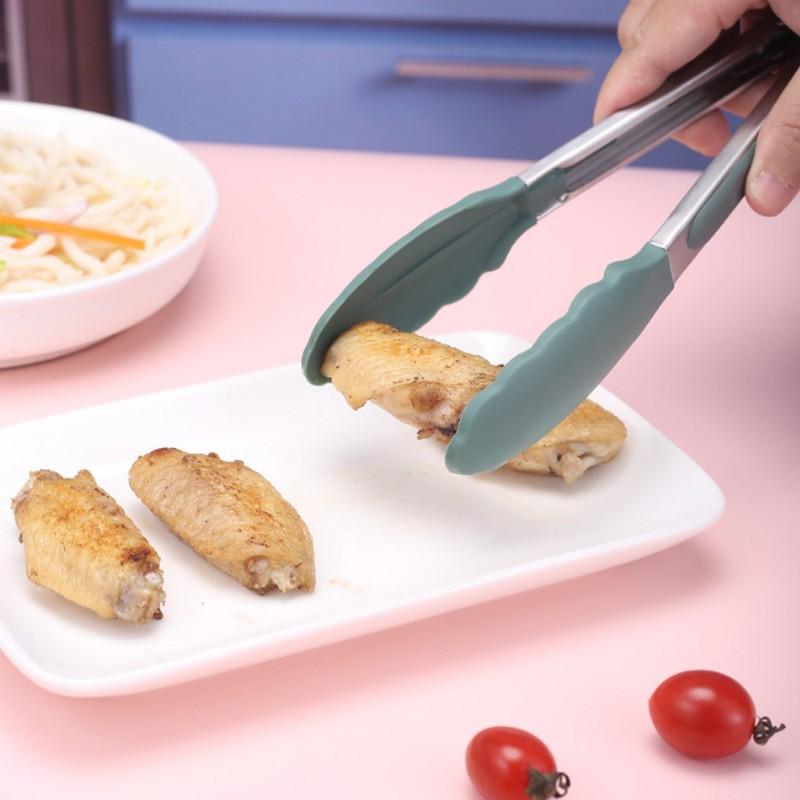 Stainless Steel Food Tongs BBQ Meat Salad Bread Tongs Buffet Tongs Non-slip Heat-resistant Tongs Kitchen Gadgets