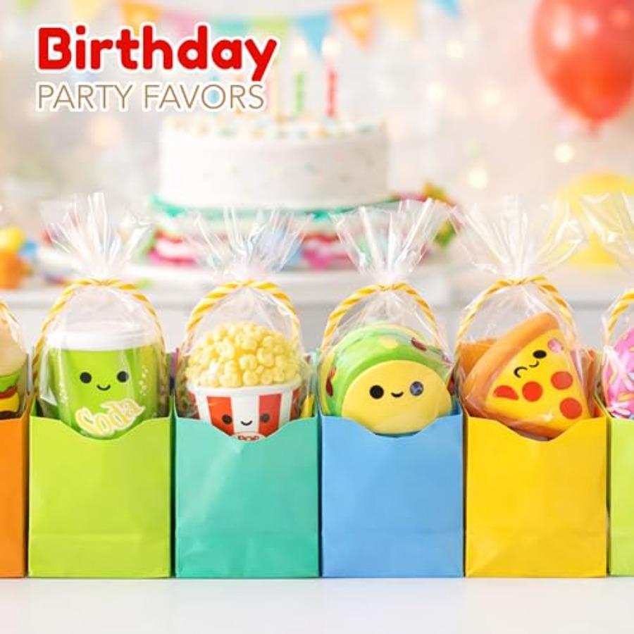 24 Pack Fast Food Squishy Toys For Bulk Slow Rising Individually Wrapped Small 1.5-2.25" Squishies, Easter Egg Filler Stuffers