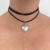 Modische Kristall-Herz-Anhänger-Halskette für Damen Heiße Mädchen Schwarze Lederseil-Choker-Halsketten Süßer Cooler Y2k Schmuck