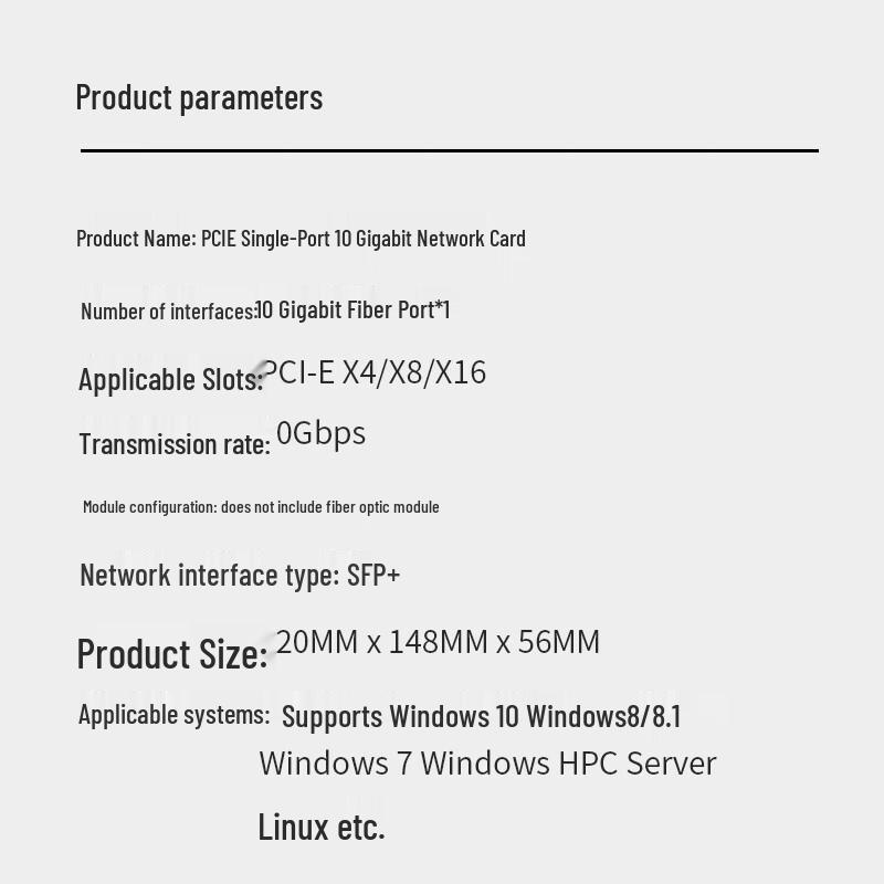 MOGE 10 Gigabit PCIe SFP+ Fiber Optic Network Card (CN version)