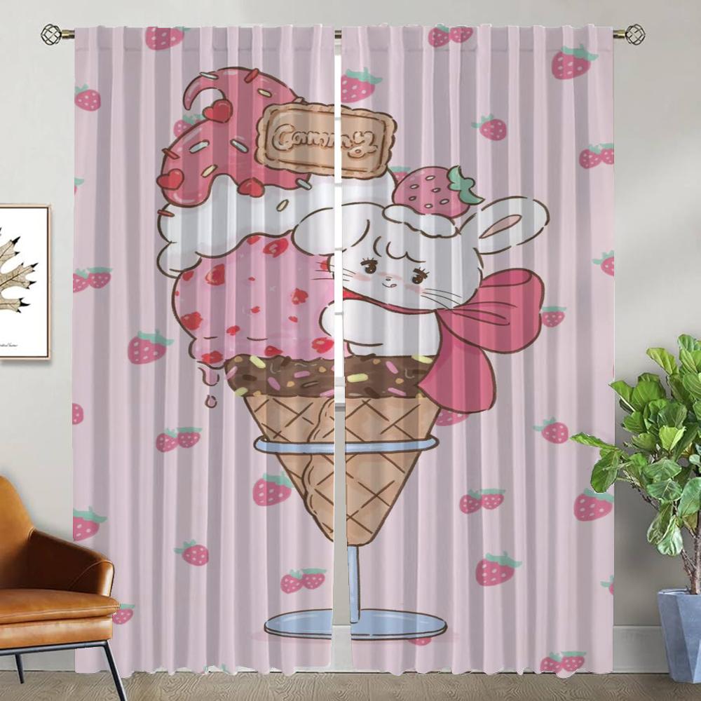 Mikko Window Curtain for Room 2 Panel Halloween Decoration Tulle for Bedroom Curtains Child Room Partition Shades Living Kitchen