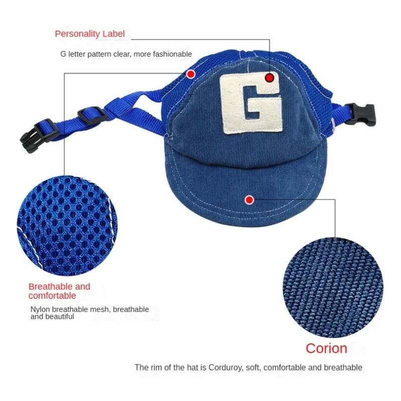 Pet Sunscreen Hat Cute Pet Hat Dog Baseball Cap with Ear Holes Adjustable Outdoor Sports for Small Medium Large Cat Dogs Kittens