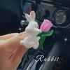 Rabbit Tulip Bouquet Car Air Freshener - Cute Stone Diffuser Ornament