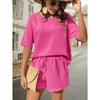 Women S Short Sleeve Two Piece Set Fashion Casual Tops Shorts