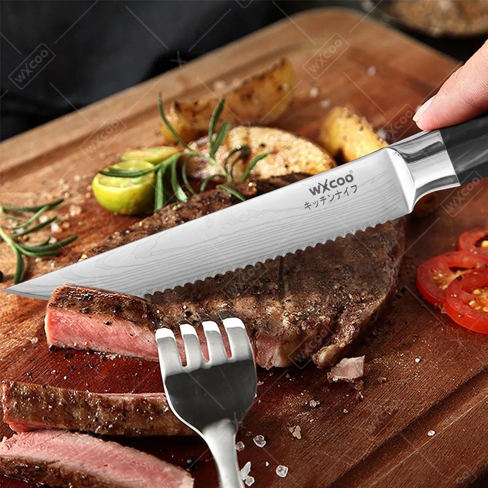 WXCOO Japanese Knife ProfessionalKitchen Knife Multifunction Cleaver 5CR15 Stainless Steel Kitchen Tools Professional Chef Knife Stainless Steel Blade