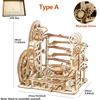 3D Wooden Puzzle Marble Run Set DIY Assemble Building Model Kits STEAM Educational Toys for Kids Adult Gifts, 3 Types