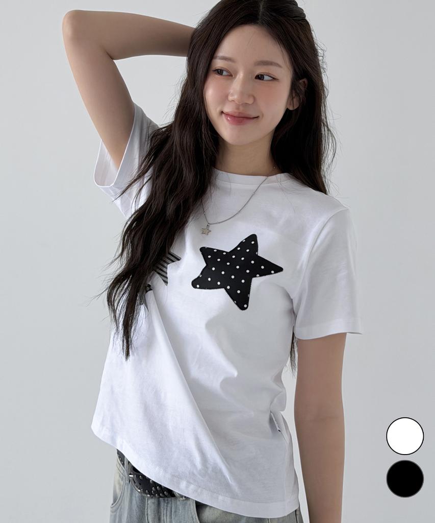 NTBC Dot On Star Graphic Short Sleeve T-Shirt_2 Colors