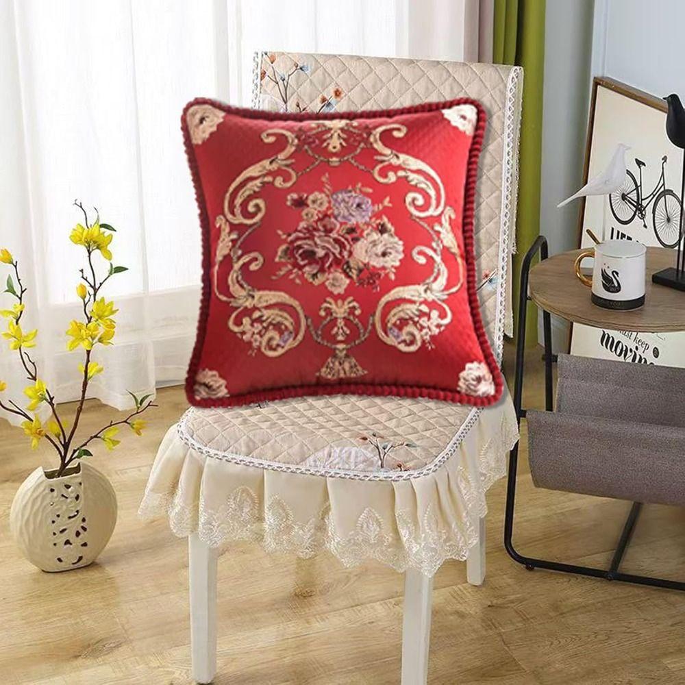 48x48cm Jacquard Pillow Cover Vintage Embroidered Decorative Cushion Covers Floral Home Decor Throw Pillow Case Sofa