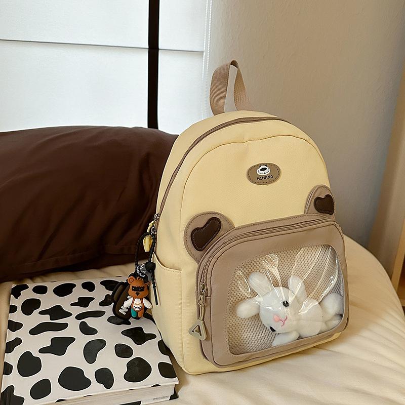 Schoolbag New Large Capacity Cute Cartoon Shoulder Bag Versatile Girl Pain Bag Casual Fashion Girls Transparent Backpack