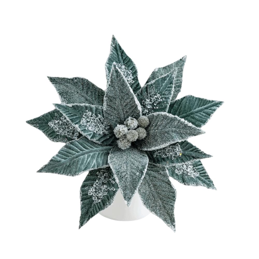 

Faux Velvet Festive Glitter Flower Vibrant Colors Xmas Tree Decorations Wedding Decor зелений