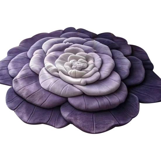 3D Blumen Bodenmatte Rutschfest Saugfähig Badezimmerteppich Realistische Blumenform Bereichsteppich für Schlafzimmer Wohnzimmer Spielzimmer Dekor