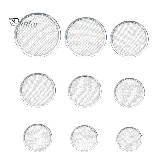 Aluminum Baking Pan Alloy Pizza Screen, Non Stick Mesh Pan, Professional Tool Round Crisper Tray for Oven Home Kitchen Restaurant Cooking Griddle