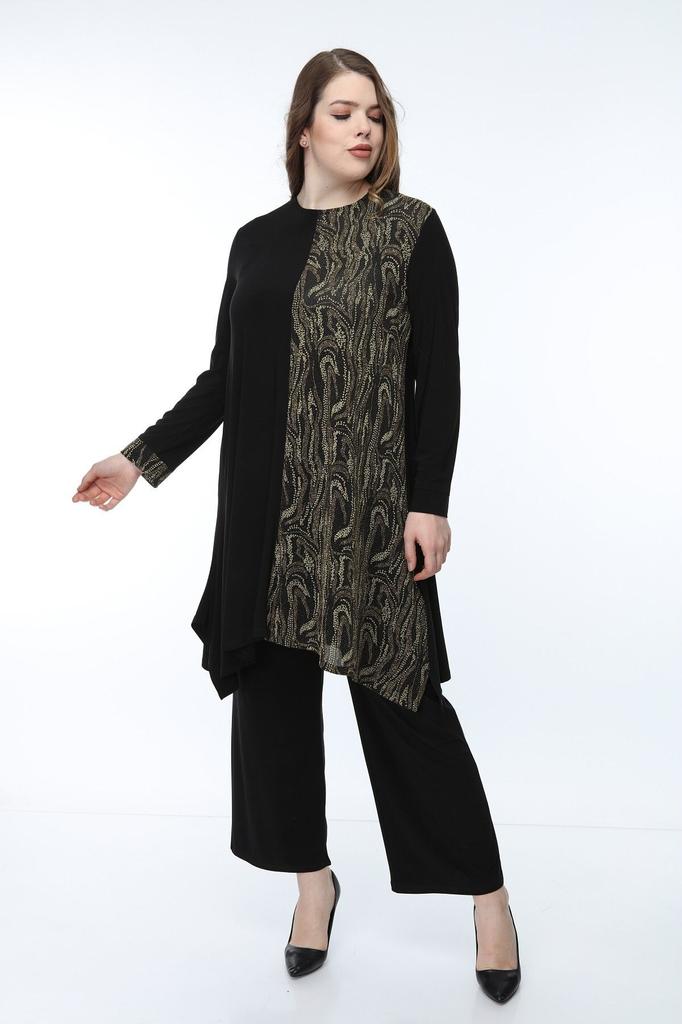 Damski Styl Duży Rozmiar Pod-Górny Zespół Mankiety Asymetryczny Średni Rozmiar Garnitur Spodni