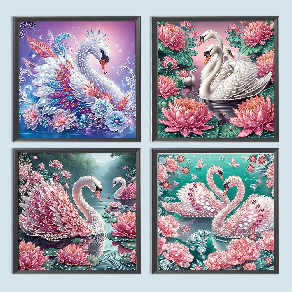 5D DIY Partial Special Shaped Drill Diamond Painting Kit Swan Home Decoration
