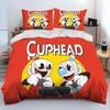Cartoon Cuphead And Mugman Bedding Set Duvet Cover Sheet Printed Bed Set Pillowcase Bed Full Queen King Size Comforter Bedroom