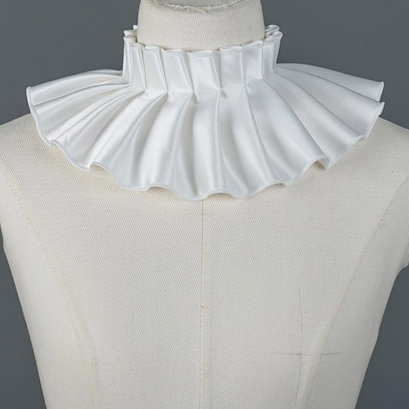 Elegant Detachable Pleated Collar Smooth Texture Simple On Off Solution For Seasonal Outfits