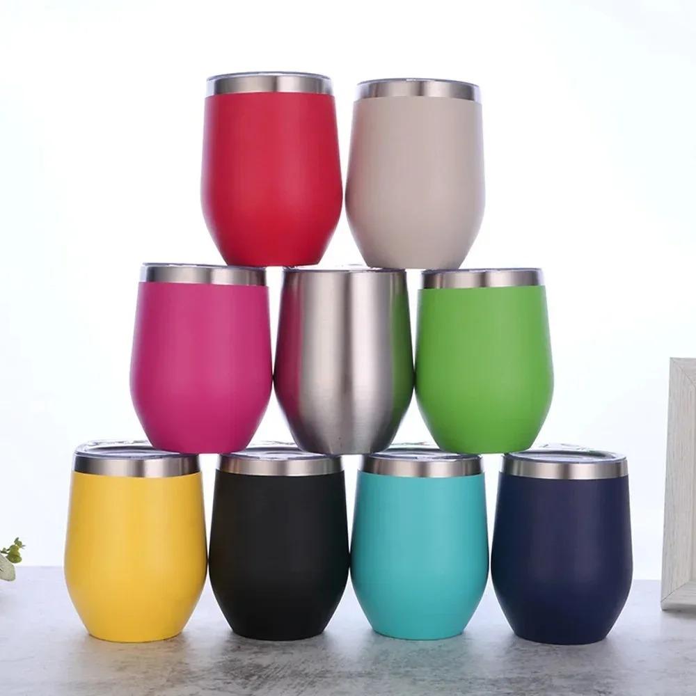 Tazza in acciaio inossidabile da 12 once, tazza termica calda e fredda, boccali da birra, bicchieri da vino, tazza termica per caffè