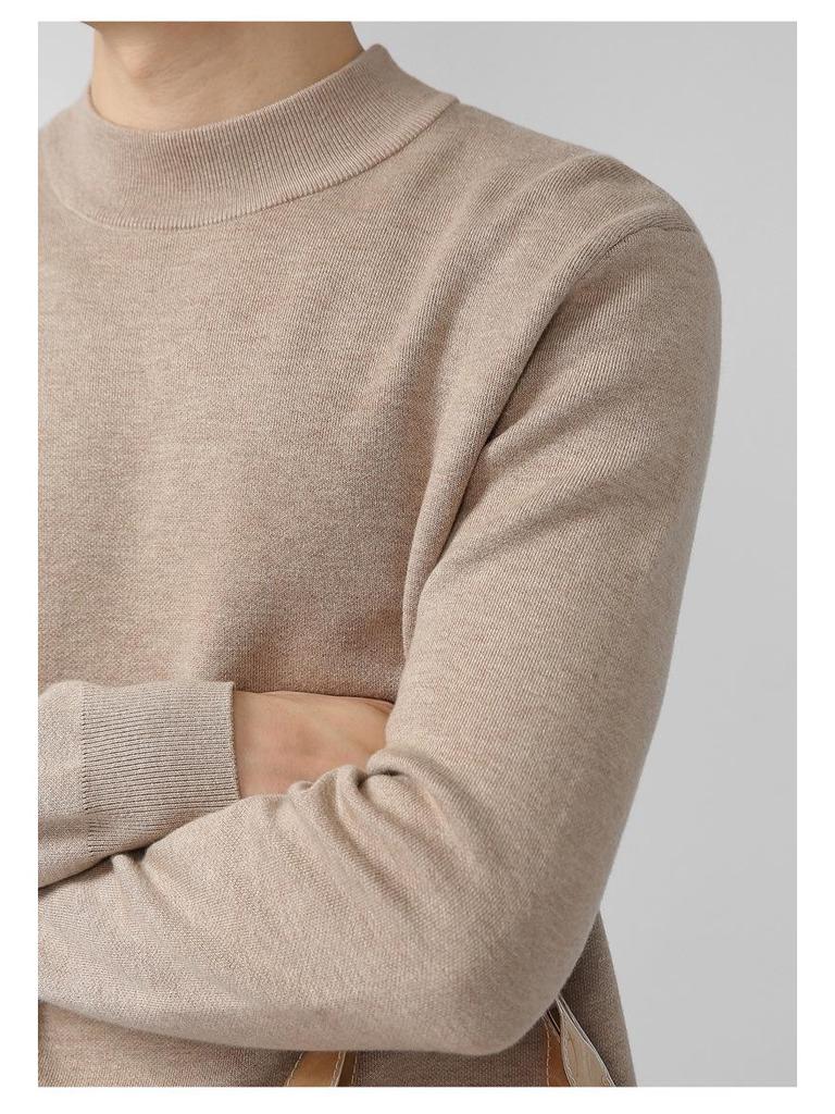 Autumn Men's Half-High Collar Sweater: Stylish Korean Fashion Pullover
