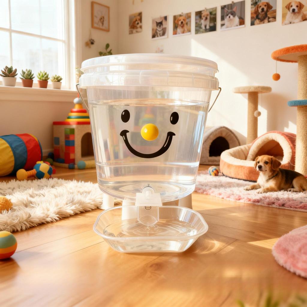 Distributeur d'eau automatique pour animaux de compagnie Dessin animé 5L/10L Grande capacité Fontaine à boire pour animaux de compagnie Sans électricité Bol d'eau automatique Accessoires pour chat