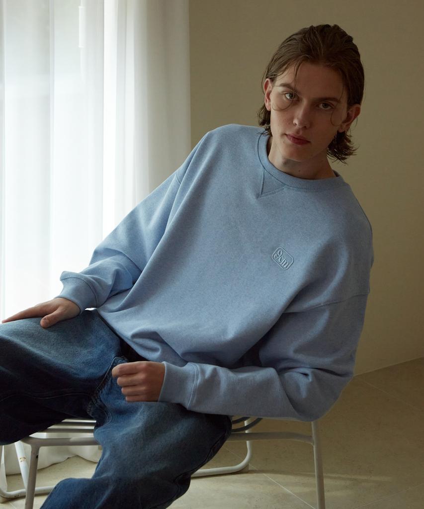 DIVINE DISTANCE 9Cm Comfortable Sweatshirt [Blue Melange]