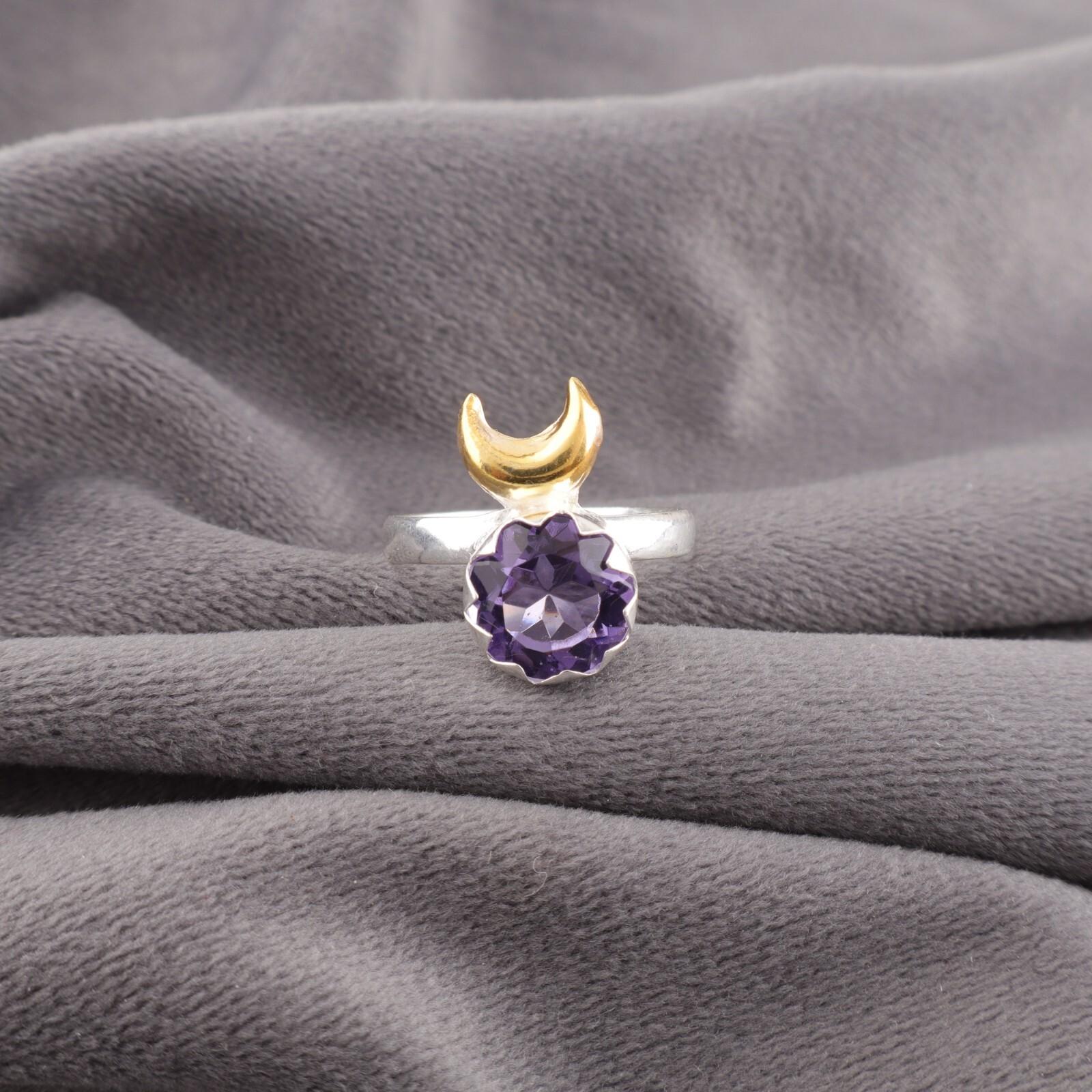 

Purple Iolite Gemstone 925 Stamped Silver Jewelry Handmade Stylish Ring For Gift RR-58-9 13