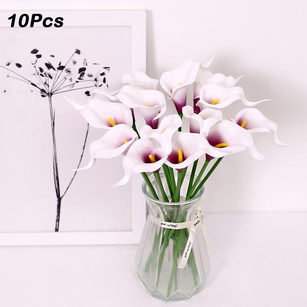 10Pcs Lifelike Real Touch Calla Lily Artificial Flowers Fake Calla Lily  Wedding Bouquet