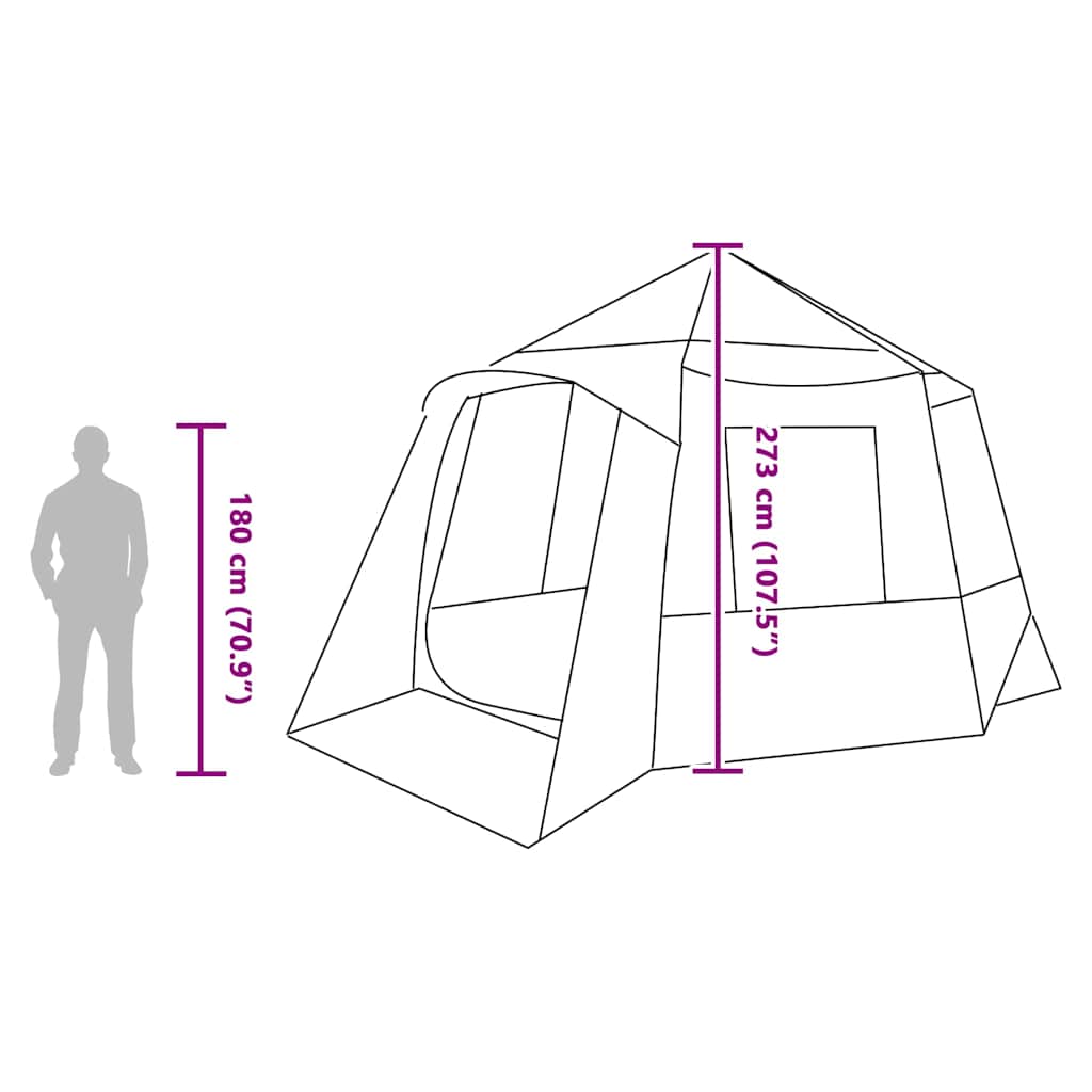 Cabin Tent 12 Person Blue and Grey 405 x 405 x 273 cm