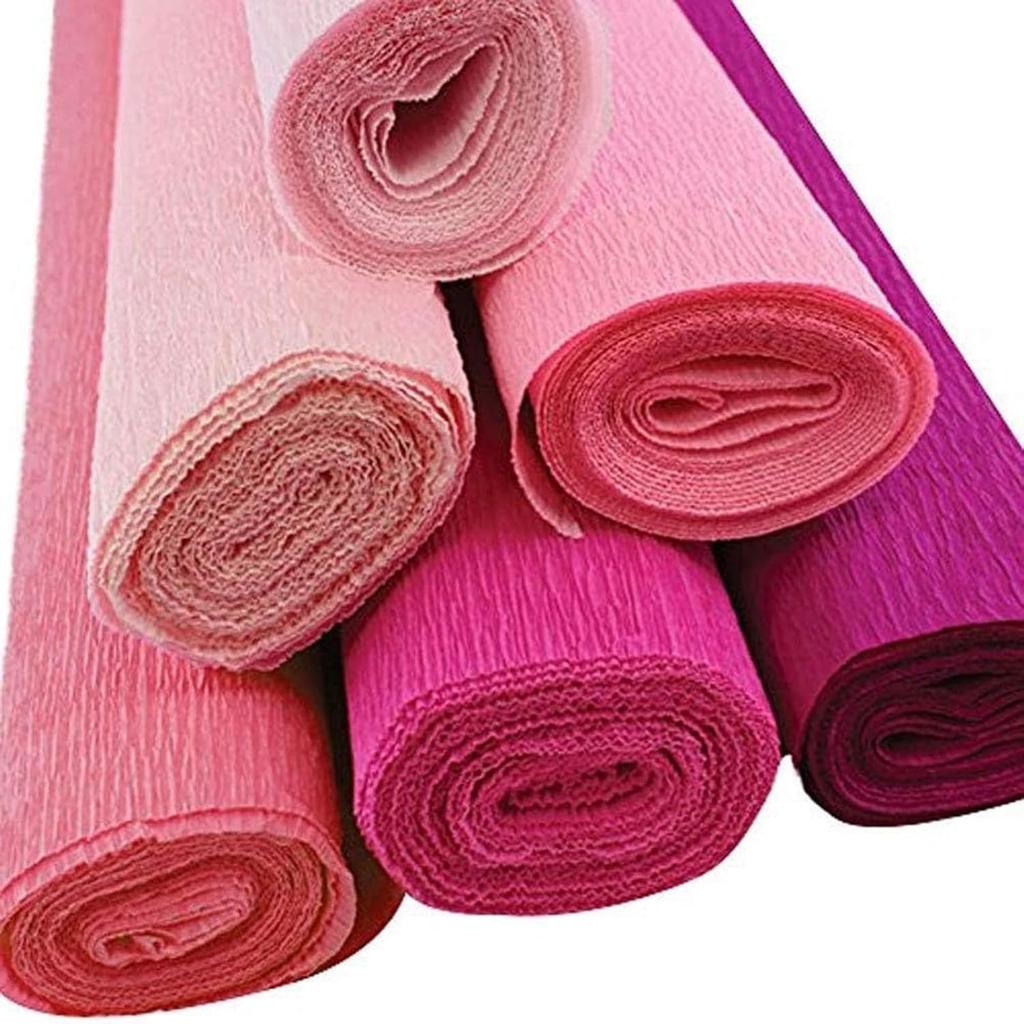 Premium Italian Crepe Paper Rolls 8ft Length 20in Width Pink
